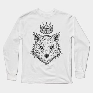 WHITE WOLF KING lines Long Sleeve T-Shirt